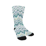 zigzag  chevron paint design pattern Crew Socks