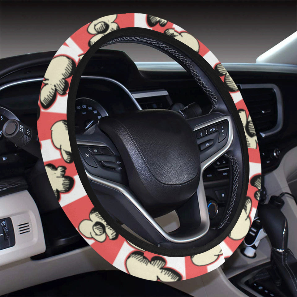 Popcorn Pattern Print Design 05 Car Steering Wheel Cover