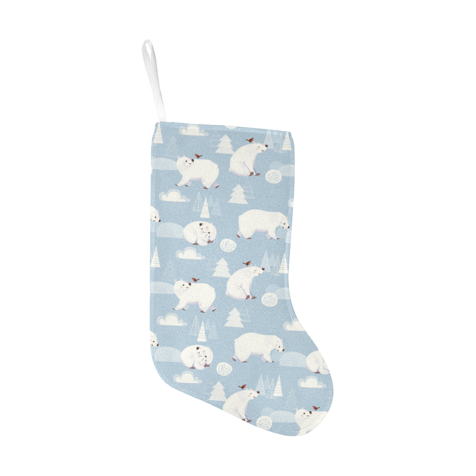 Cute polar bears Christmas decoration pattern Christmas Stocking