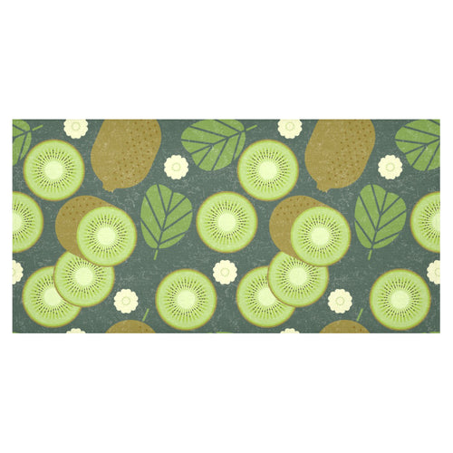 Whole sliced kiwi leave and flower Tablecloth