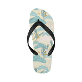 Bonsai bamboo stork japanese pattern cream theme Unisex Flip Flops