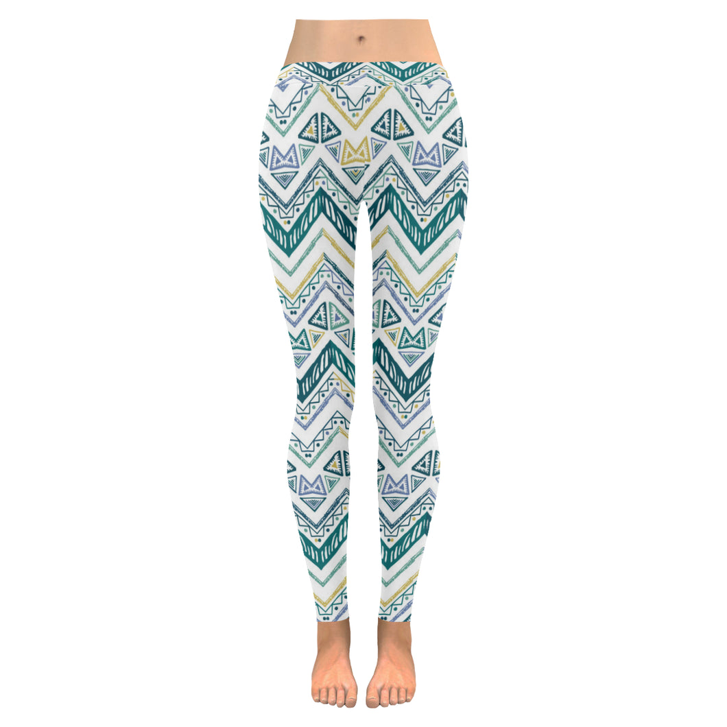zigzag chevron paint design pattern Women's Legging Fulfilled In US