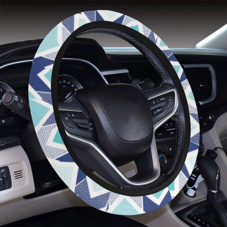 zigzag  chevron blue pattern Car Steering Wheel Cover