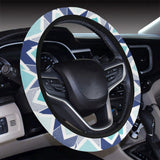 zigzag  chevron blue pattern Car Steering Wheel Cover