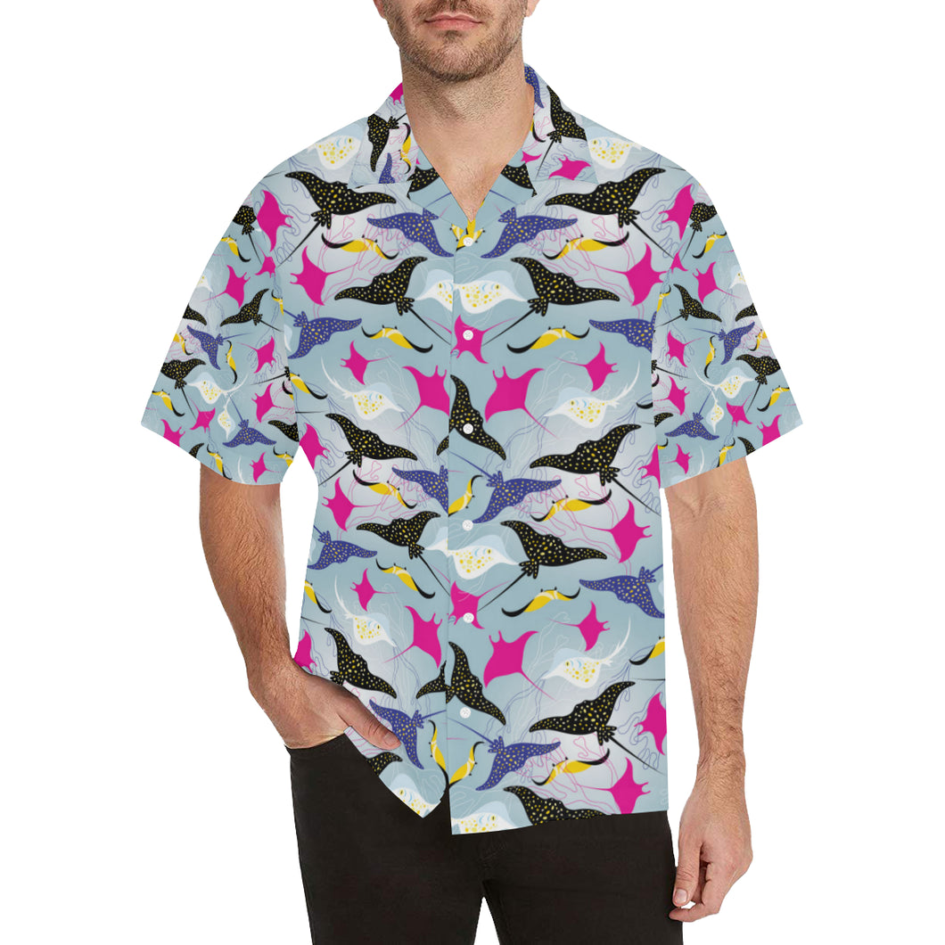 Stingray Pattern Print Design 01 Men's All Over Print Hawaiian Shirt (Model T58)