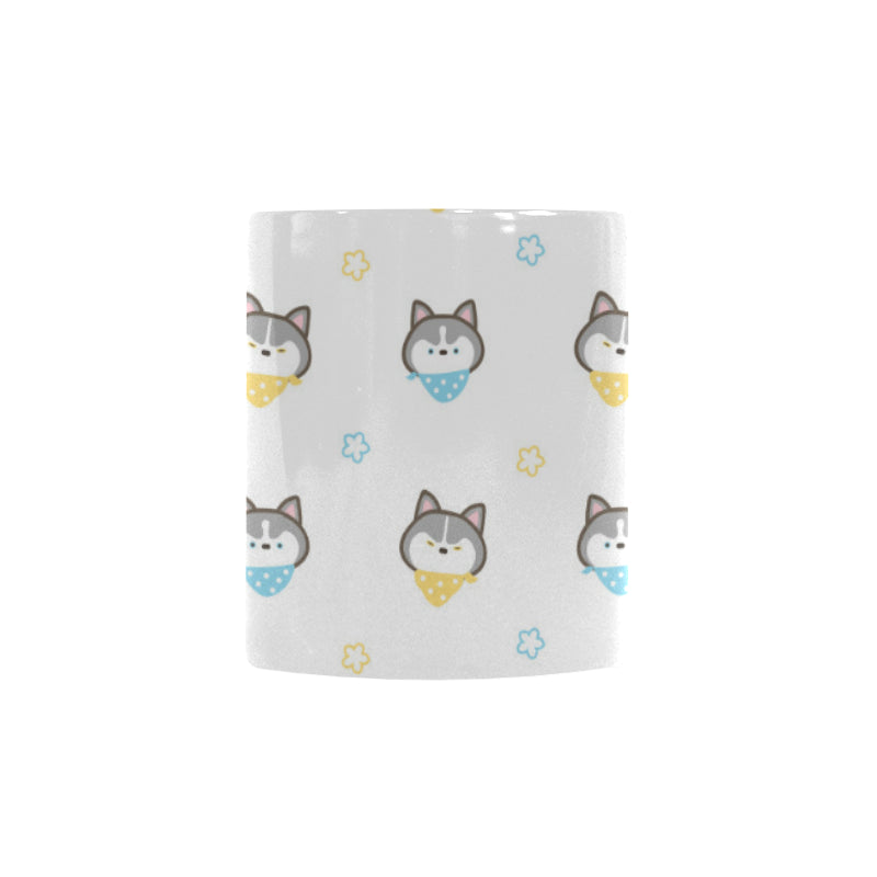 Cute Siberian Husky pattern Morphing Mug Heat Changing Mug