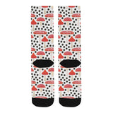 Red mushroom dot pattern Crew Socks