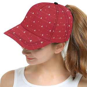 Christmas tree star snow red background All Over Print Snapback Cap