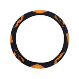Halloween pattern Pumpkin background Car Steering Wheel Cover