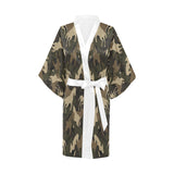 Horse Camouflage Pattern Women's Short Kimono Robe