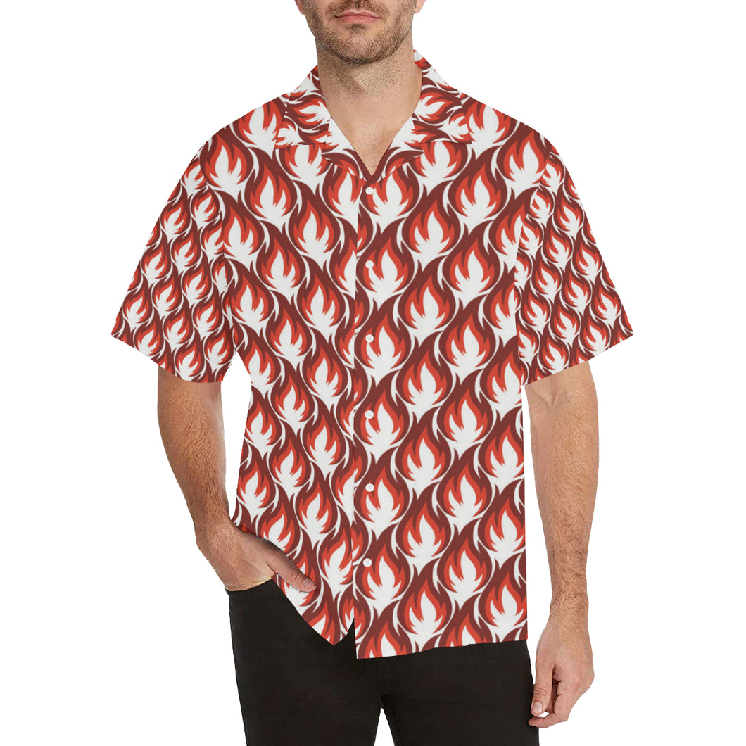 Fire flame symbol design pattern Men's All Over Print Hawaiian Shirt