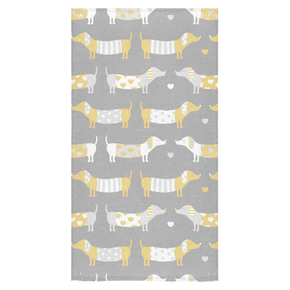 Cute dachshund dog pattern Bath Towel