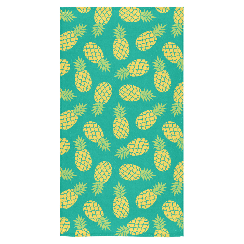 Pineapples pattern green background Bath Towel