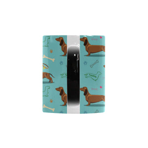 Dachshund decorative background Morphing Mug Heat Changing Mug