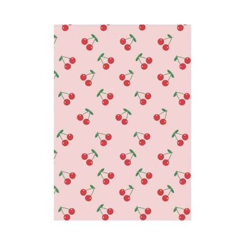 cherry pattern pink background House Flag Garden Flag