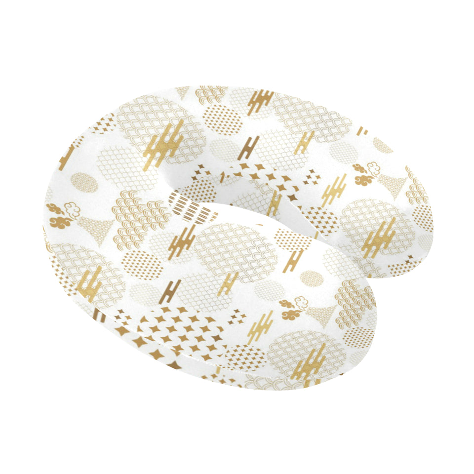 Beautiful gold japanese pattern U-Shaped Travel Neck Pillow