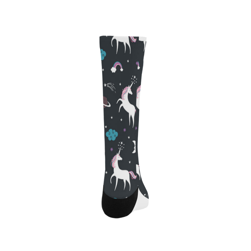 unicorn rainbows moon clound star pattern Crew Socks