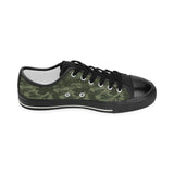 Digital Green camouflage pattern Kids' Boys' Girls' Low Top Canvas Shoes Black