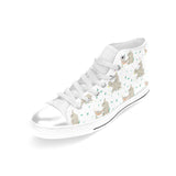 Cute Rhino pattern background Women's High Top Canvas Shoes White