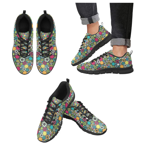 Gear Pattern Print Design 03 Men's Breathable Sneakers ( Model 055)