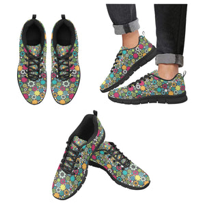 Gear Pattern Print Design 03 Men's Breathable Sneakers ( Model 055)