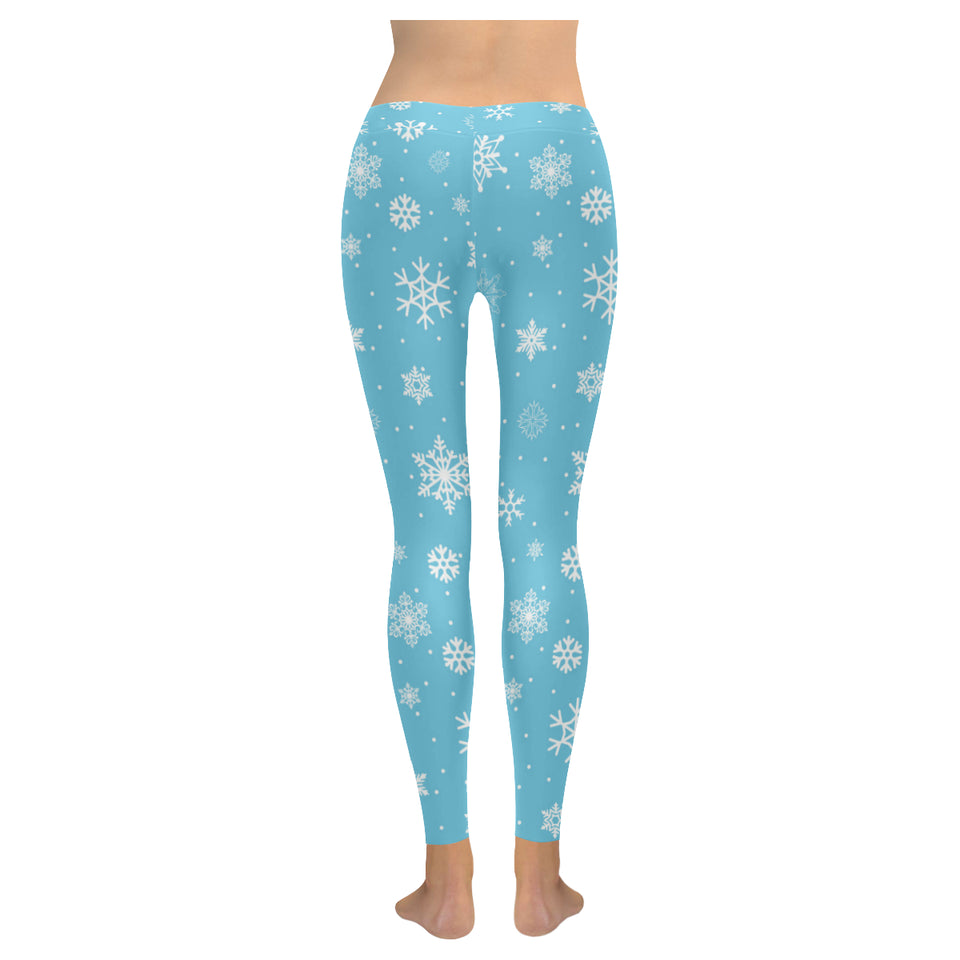 Snowflake pattern blue background Women's Legging Fulfilled In US