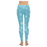 Snowflake pattern blue background Women's Legging Fulfilled In US