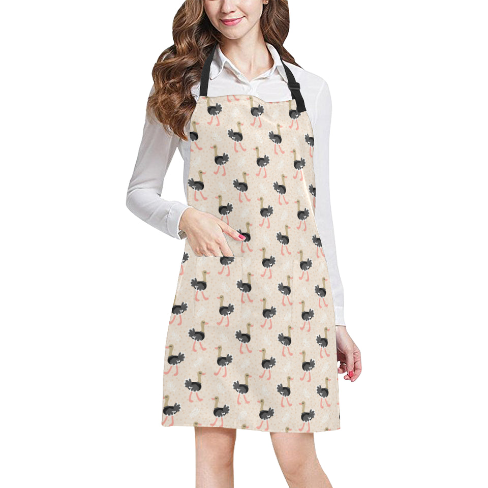 Ostrich Pattern Print Design 05 All Over Print Adjustable Apron