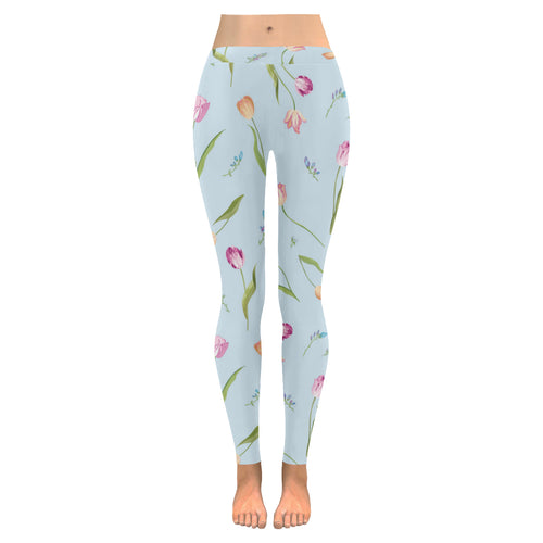 Watercolor Tulips pattern Women's Legging Fulfilled In US