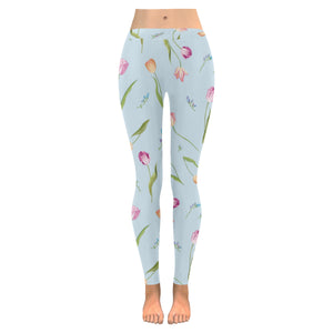 Watercolor Tulips pattern Women's Legging Fulfilled In US