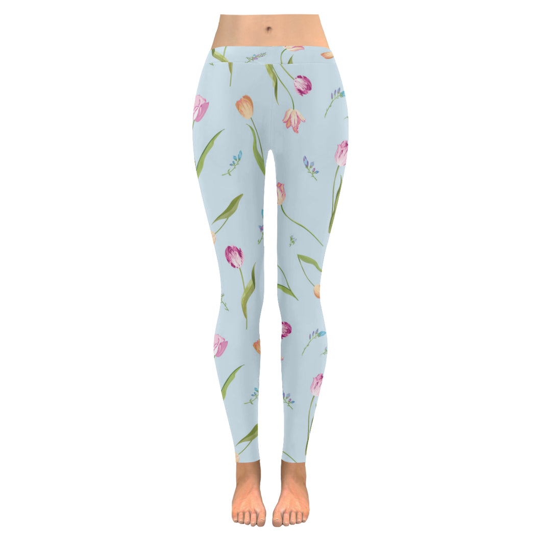 Watercolor Tulips pattern Women's Legging Fulfilled In US