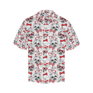 Yorkshire Terrier Pattern Print Design 04 Men's All Over Print Hawaiian Shirt (Model T58)