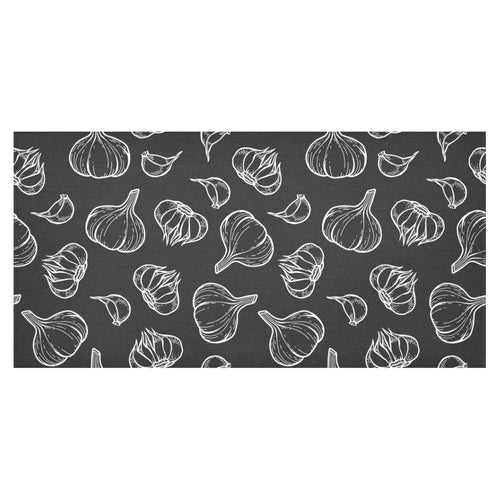 Garlic pattern black background Tablecloth
