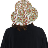 Red tulips and daffodils pattern Unisex Bucket Hat