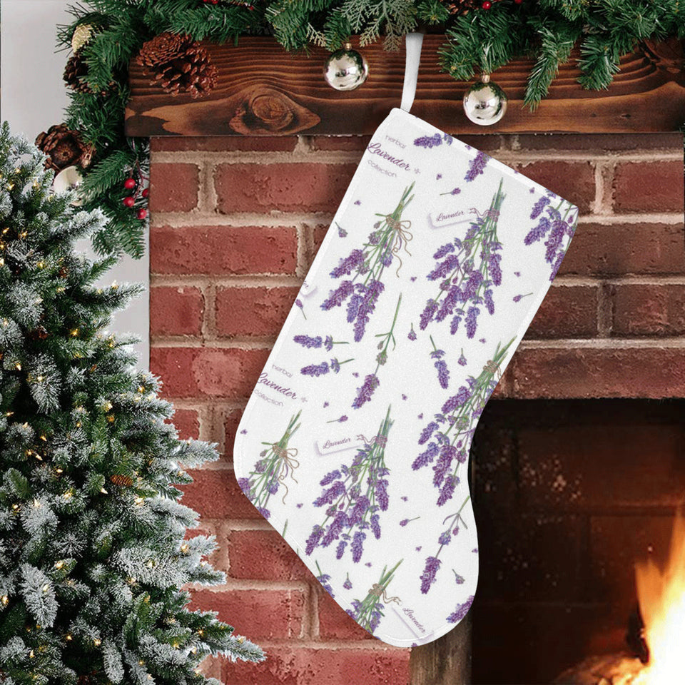 lavender flower design pattern Christmas Stocking