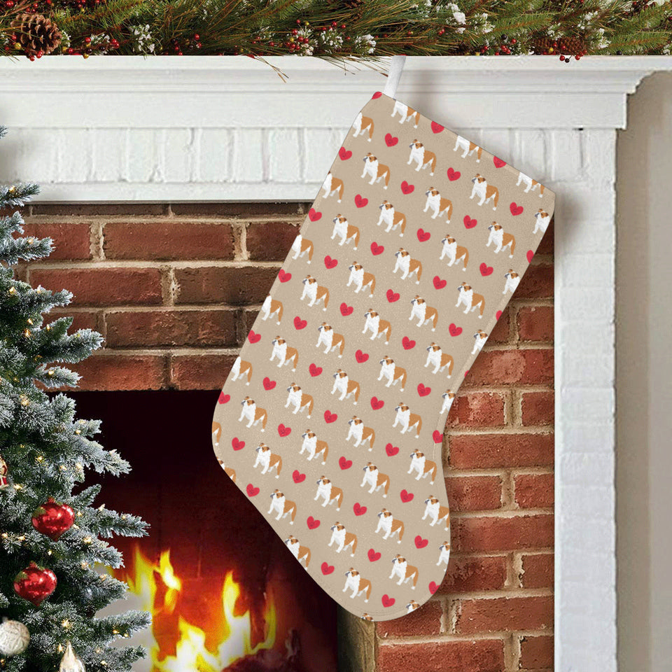 English Bulldog Pattern Print Design 05 Christmas Stocking