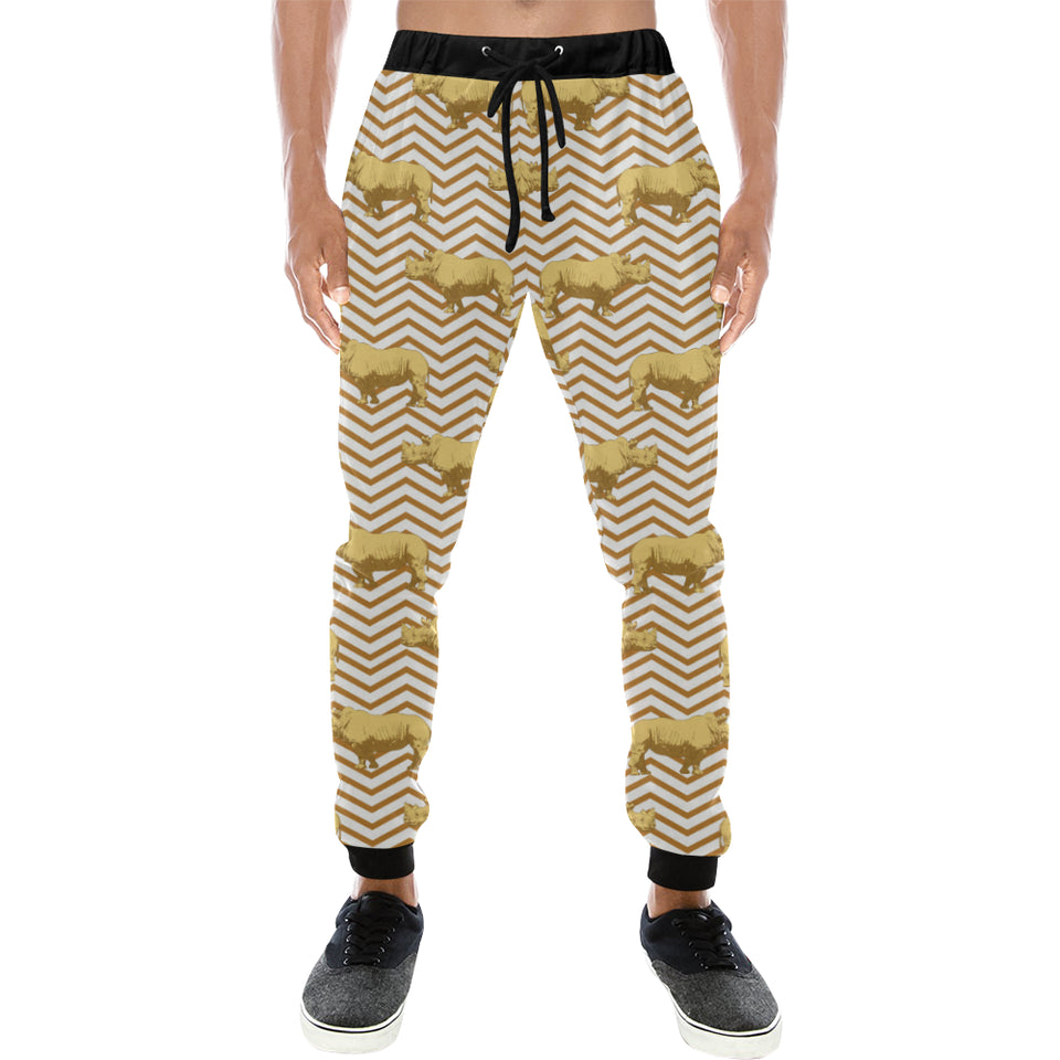 Rhino yellow theme pattern Unisex Casual Sweatpants