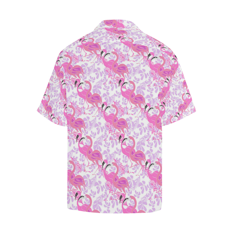 Pink flamingo flower pattern Men's All Over Print Hawaiian Shirt