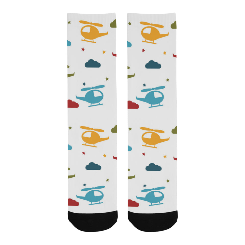 Colorful helicopter pattern Crew Socks