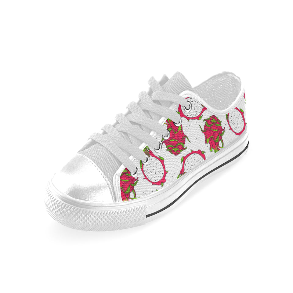 dragon fruits white background Men's Low Top Shoes White