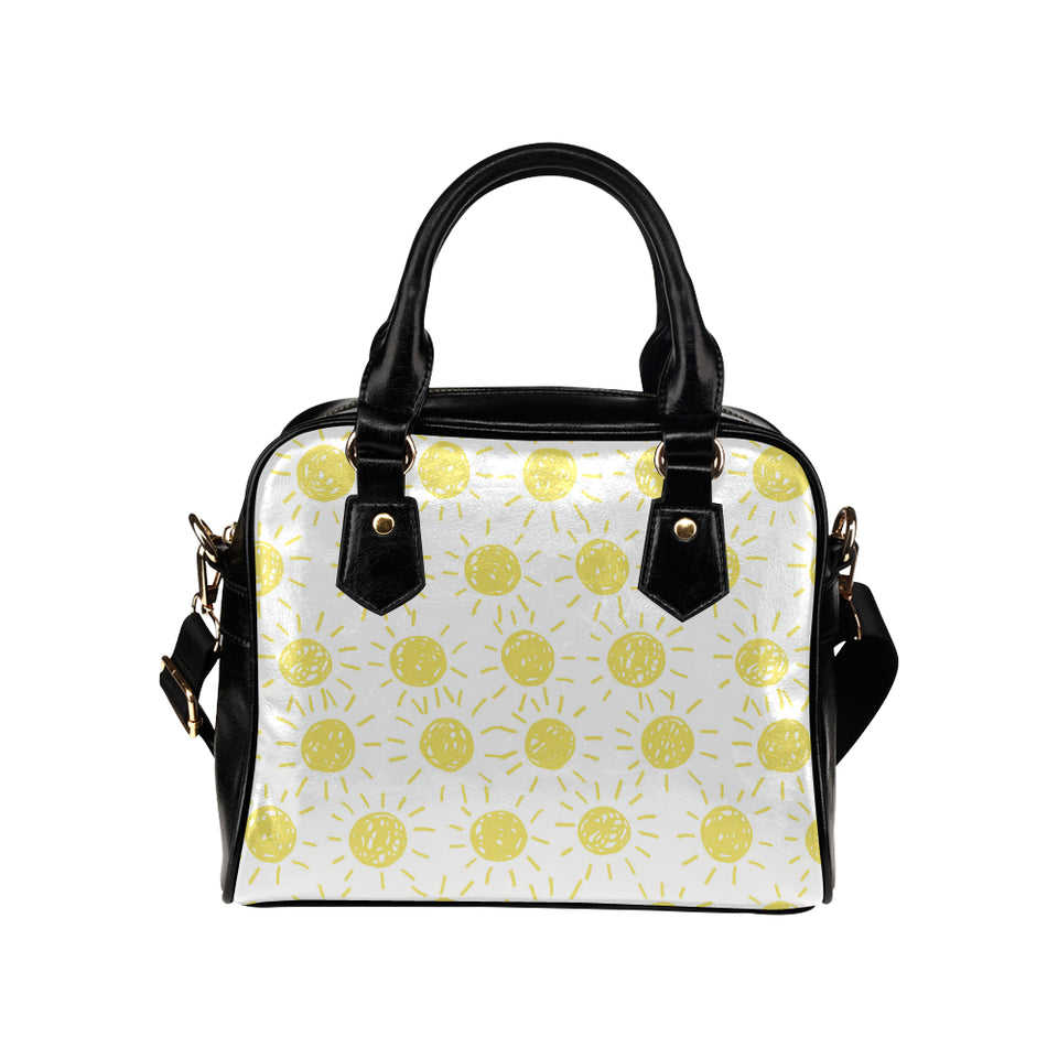 hand drawn sun pattern Shoulder Handbag