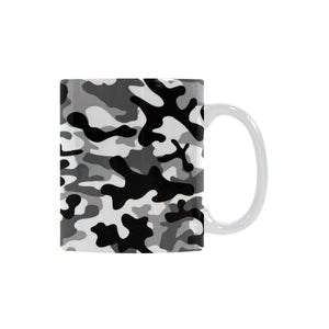 Black white camouflage pattern Classical White Mug (Fulfilled In US)