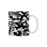 Black white camouflage pattern Classical White Mug (Fulfilled In US)