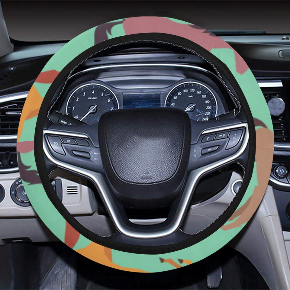 Colorful horses pattern Car Steering Wheel Cover