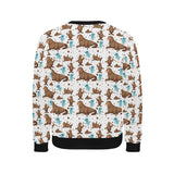sea lion Seals jellyfish pattern Men's Crew Neck Sweatshirt