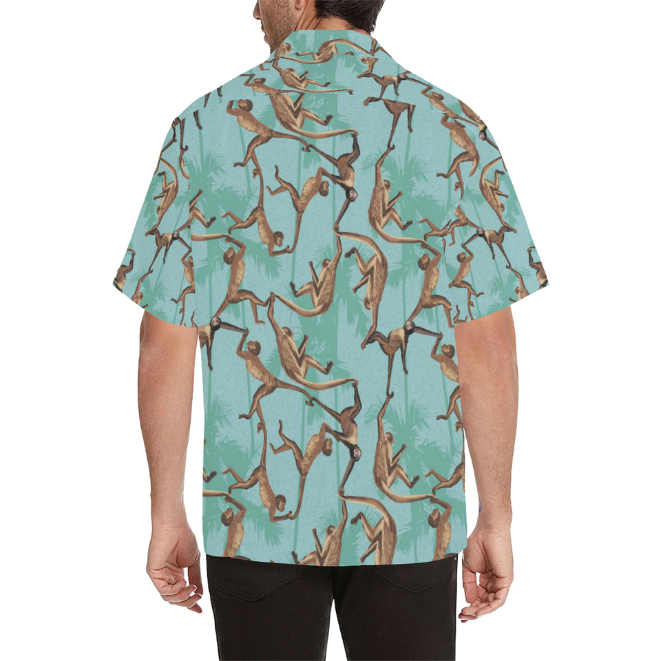 Monkey Palm tree background Men's All Over Print Hawaiian Shirt