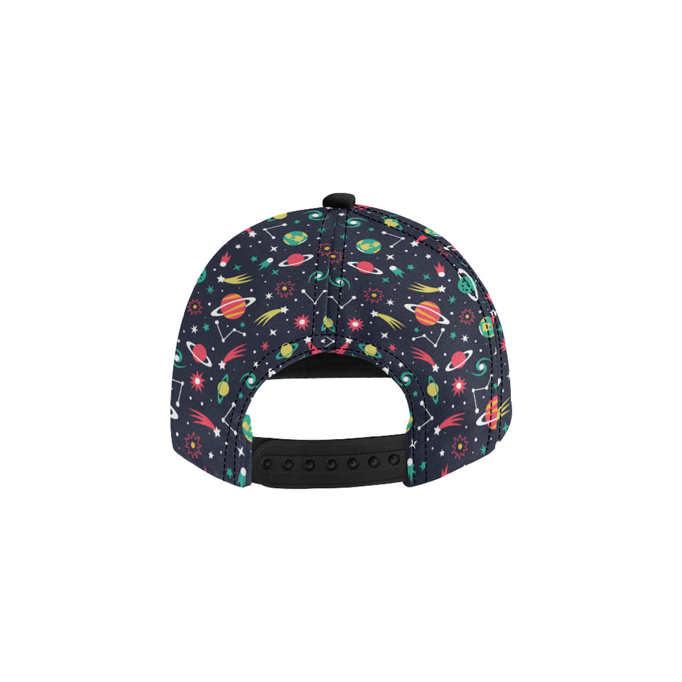 colorful space pattern planet star All Over Print Snapback Cap