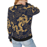 Gold dragon pattern Women's Crew Neck Sweatshirt