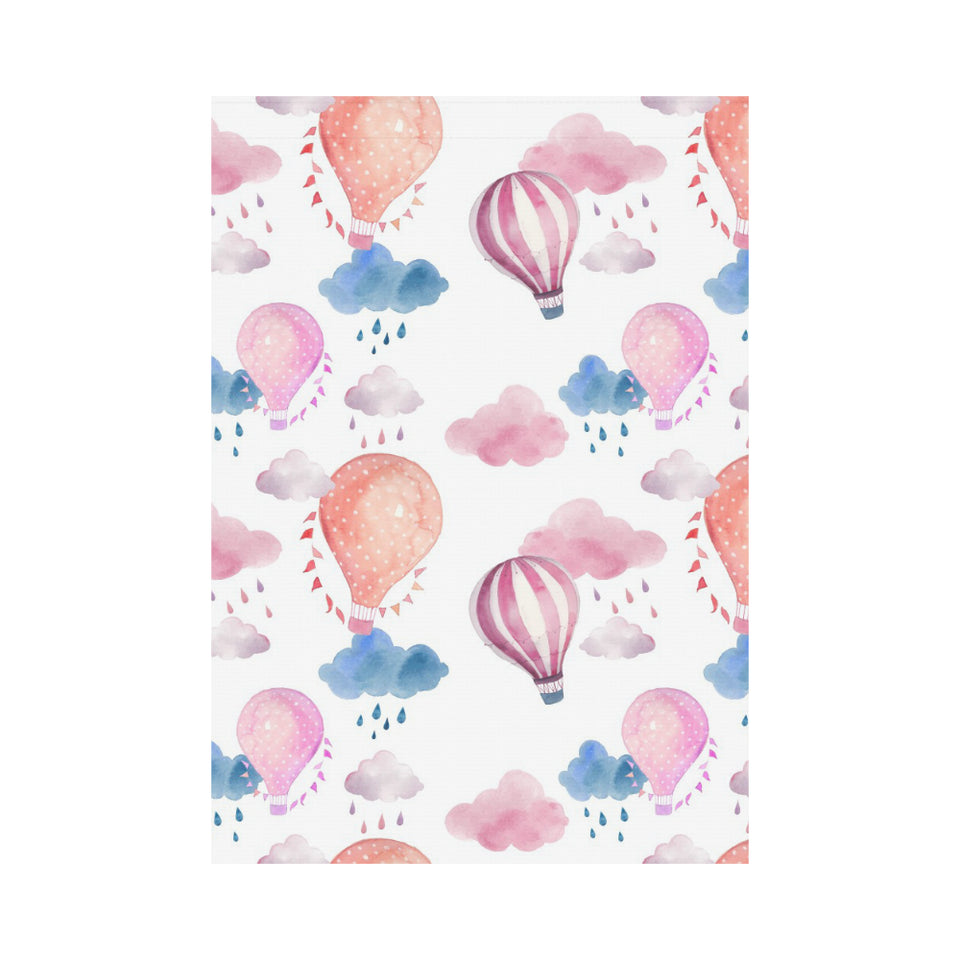 Watercolor air balloon cloud pattern House Flag Garden Flag