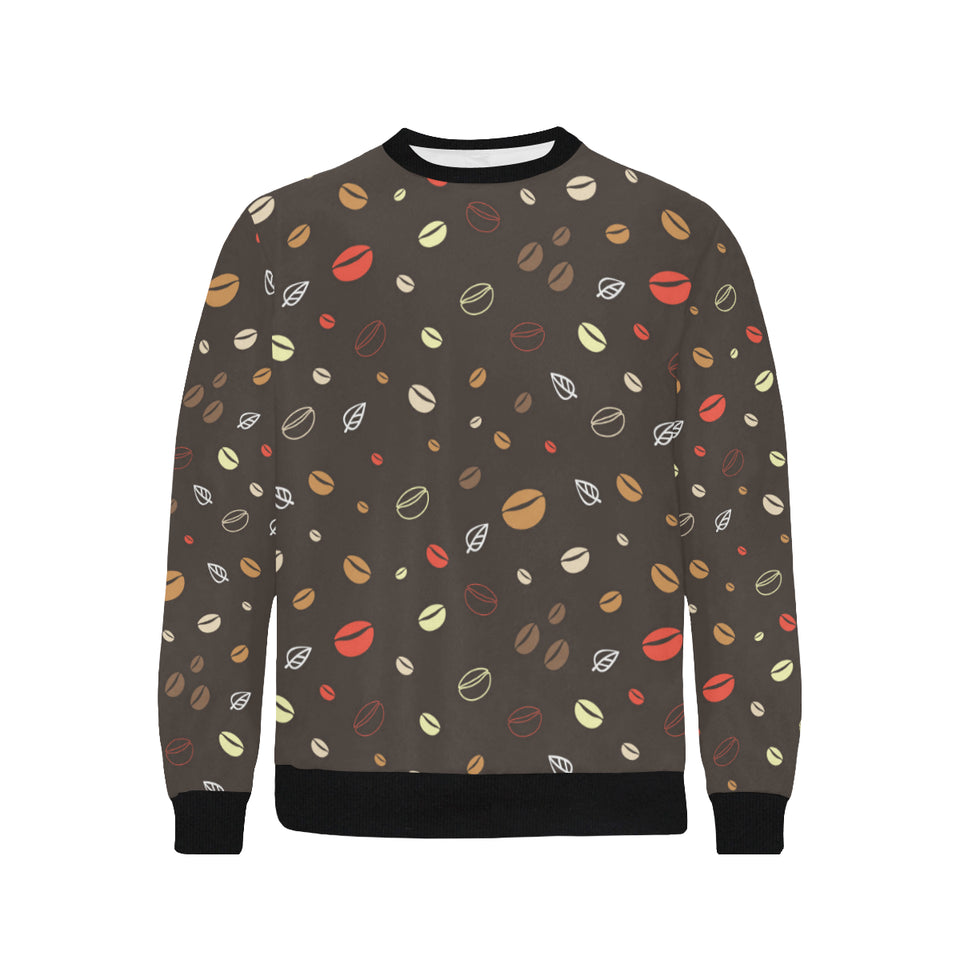 Coffee bean leave pattern Men's Crew Neck Sweatshirt
